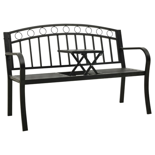 Garden Bench With A Table 125 Cm Steel