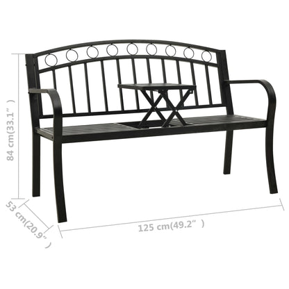 Garden Bench With A Table 125 Cm Steel