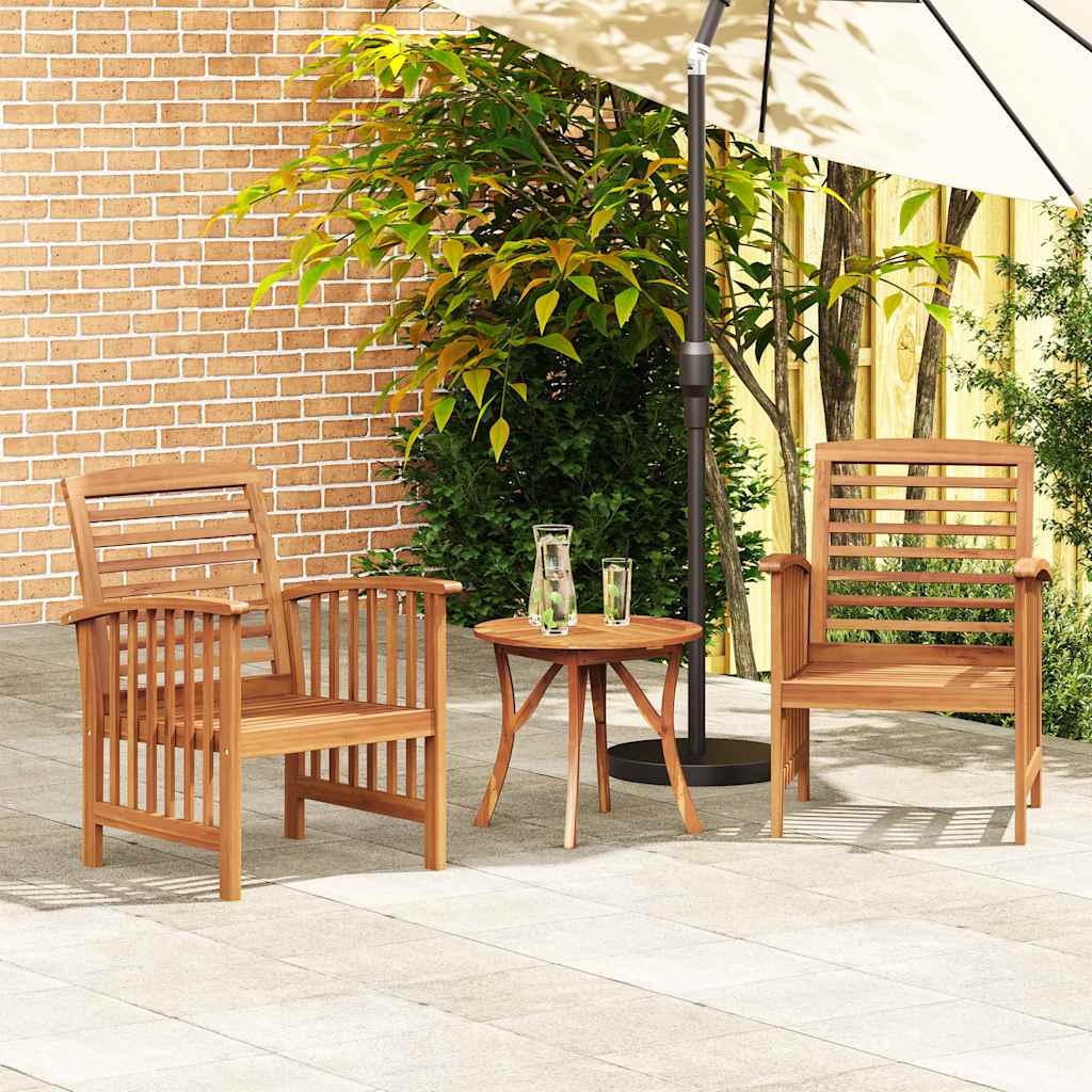 Garden Chairs 2 Pcs Solid Acacia Wood