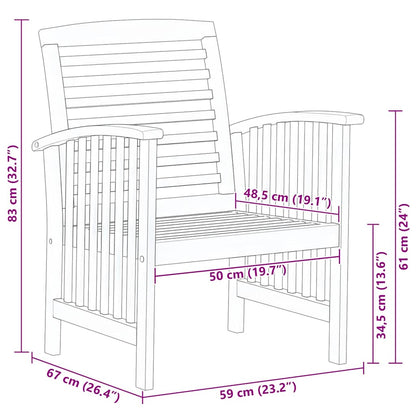 Garden Chairs 2 Pcs Solid Acacia Wood