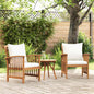 Garden Chairs With Cushions 2 Pcs Solid Acacia Wood Brown And Cream