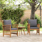 Garden Chairs With Cushions 2 Pcs Solid Acacia Wood