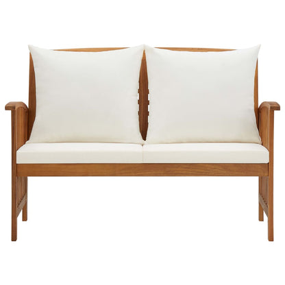 Garden Bench With Cushions 119 Cm Solid Acacia Wood