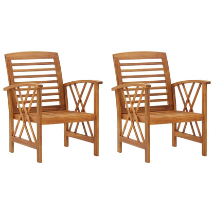 Garden Chairs With Cushions 2 Pcs Solid Acacia Wood