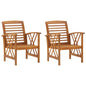 Garden Chairs With Cushions 2 Pcs Solid Acacia Wood