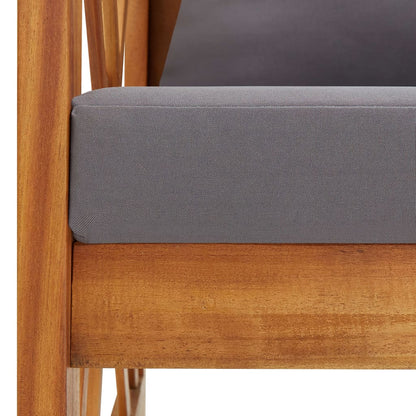 Garden Bench With Cushions 119 Cm Solid Acacia Wood