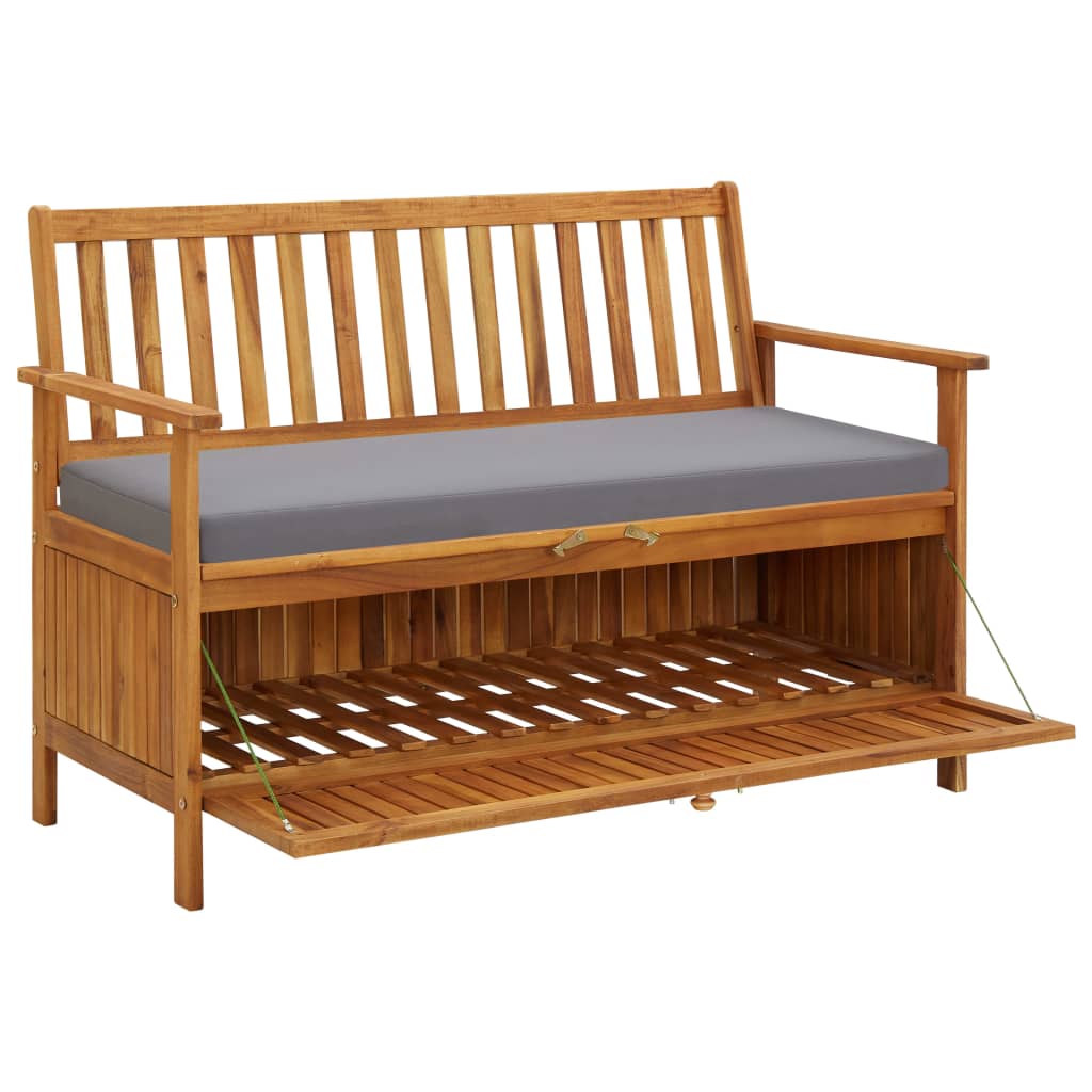 Garden Storage Bench 120 Cm Solid Acacia Wood