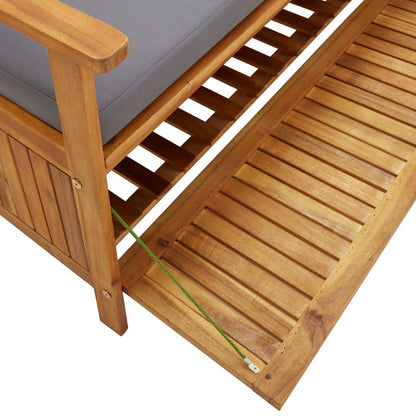 Garden Storage Bench 120 Cm Solid Acacia Wood