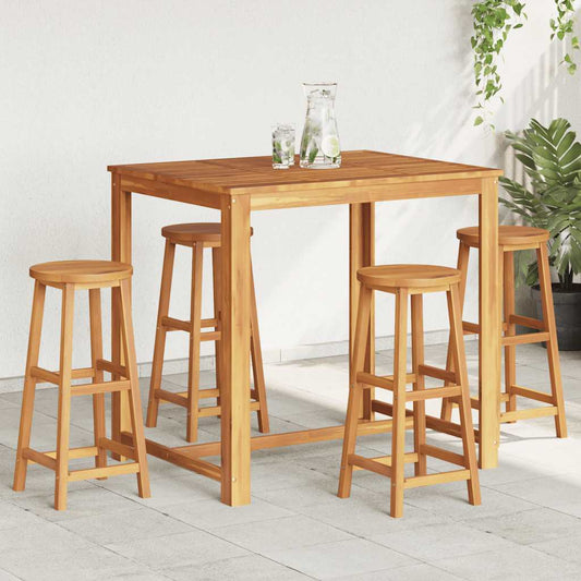 Bar Stools 4 Pcs Solid Acacia Wood