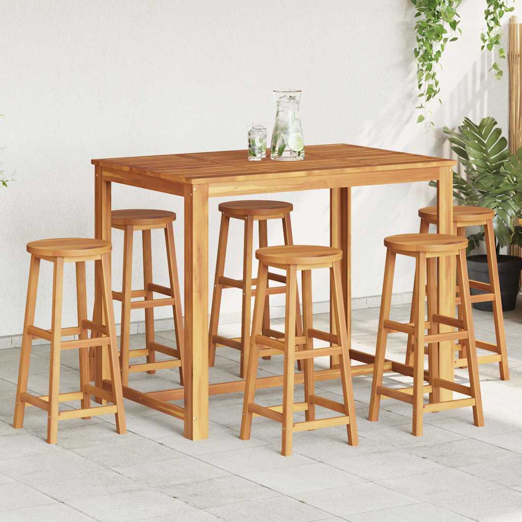 Bar Stools 4 Pcs Solid Acacia Wood
