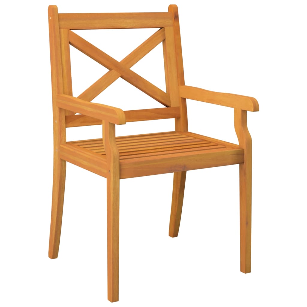 Outdoor Dining Chairs 2 Pcs Solid Wood Acacia