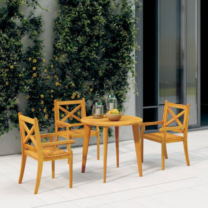 Outdoor Dining Chairs 2 Pcs Solid Wood Acacia