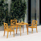 Outdoor Dining Chairs 2 Pcs Solid Wood Acacia
