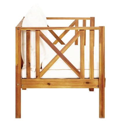 2-Seater Garden Bench With Cushions Solid Acacia Wood