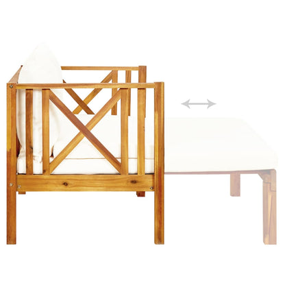 2-Seater Garden Bench With Cushions Solid Acacia Wood
