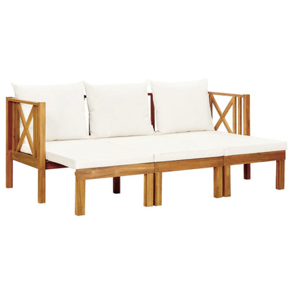 2-Seater Garden Bench With Cushions Solid Acacia Wood