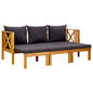 2-Seater Garden Bench With Cushions Solid Acacia Wood