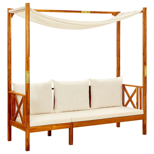 Garden Bench With Canopy Solid Acacia Wood
