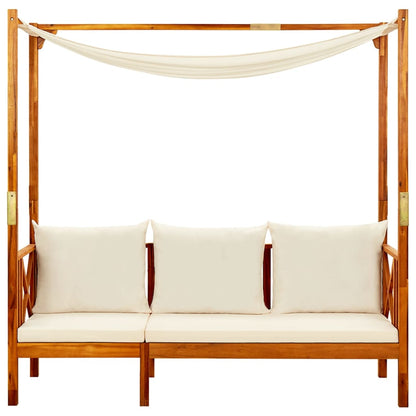 Garden Bench With Canopy Solid Acacia Wood