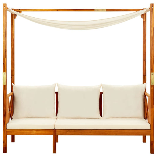 Garden Bench With Canopy Solid Acacia Wood