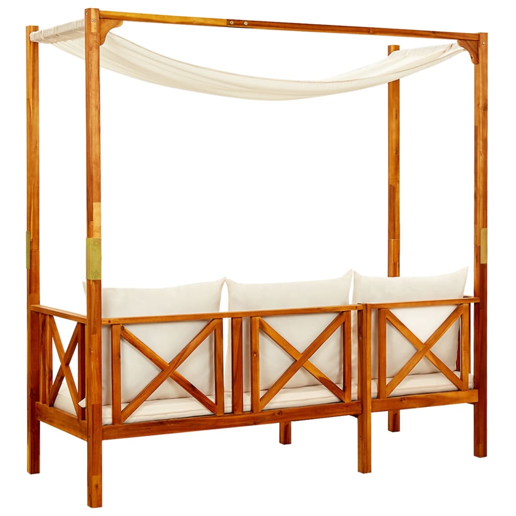 Garden Bench With Canopy Solid Acacia Wood