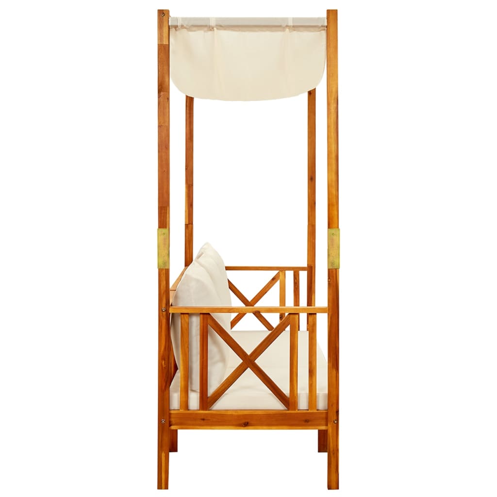 Garden Bench With Canopy Solid Acacia Wood