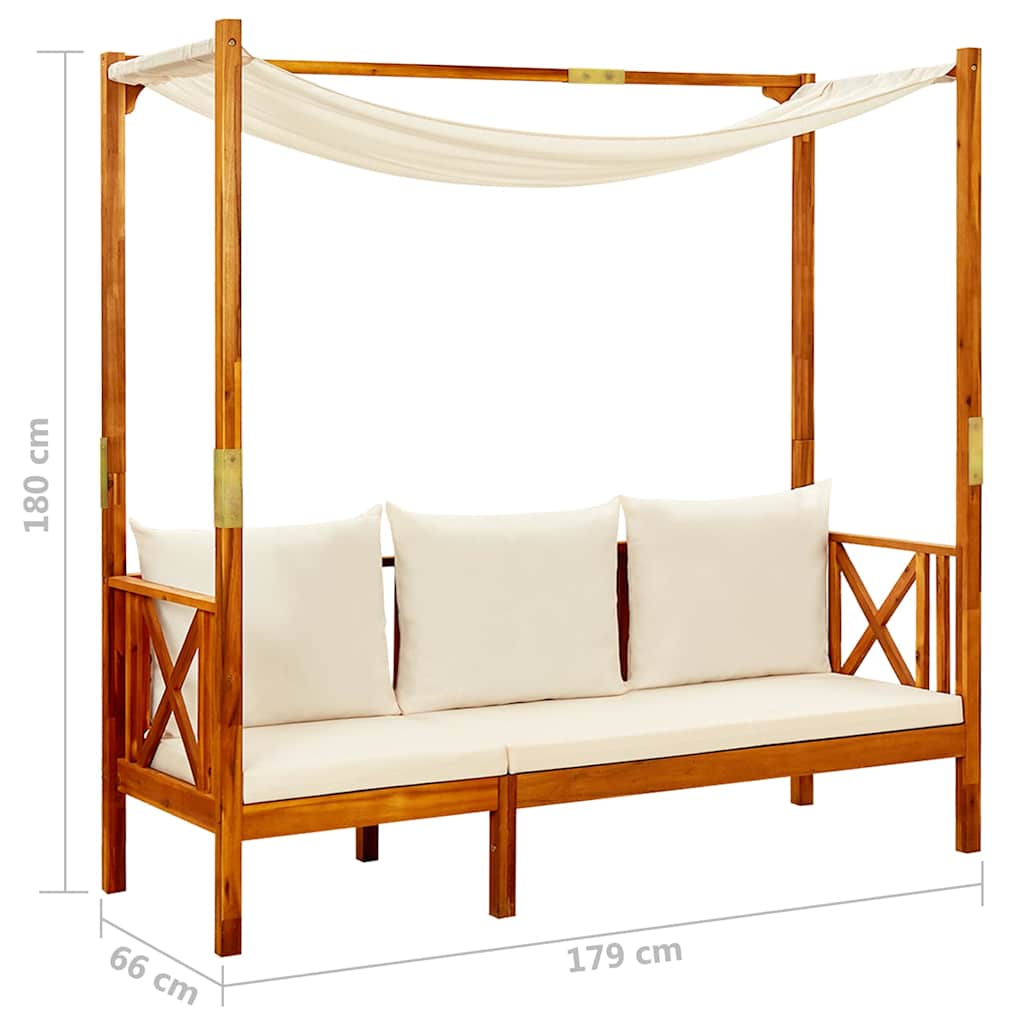 Garden Bench With Canopy Solid Acacia Wood