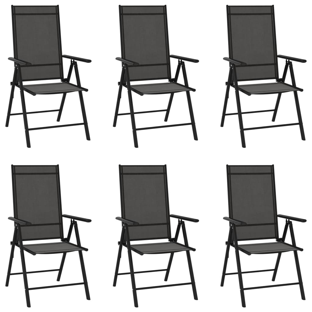 Folding Garden Chairs 6 Pcs Textilene