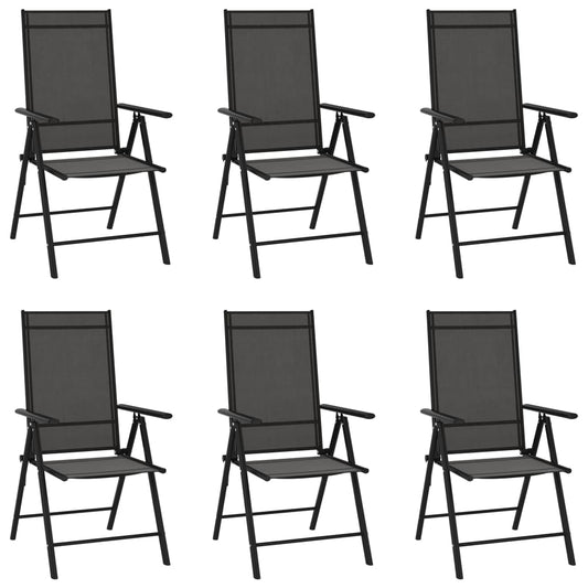 Folding Garden Chairs 6 Pcs Textilene