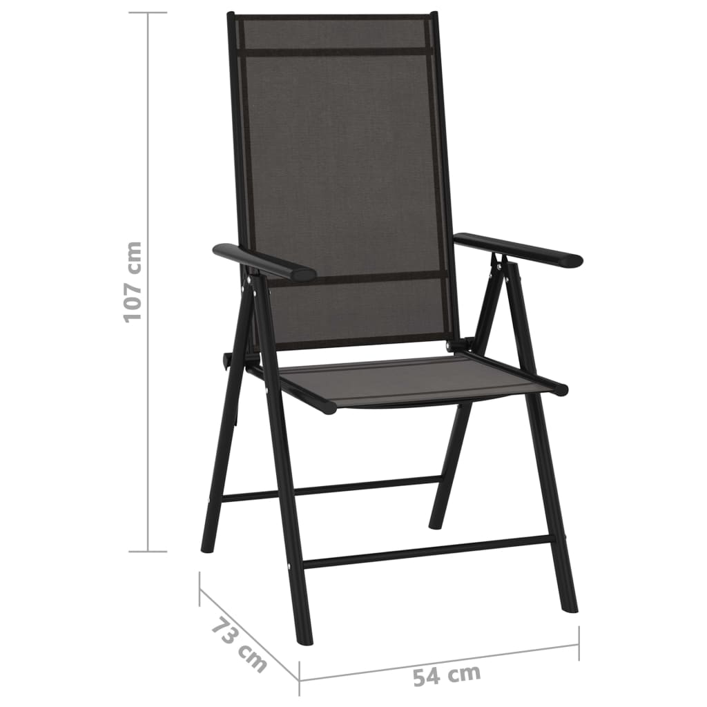 Folding Garden Chairs 6 Pcs Textilene