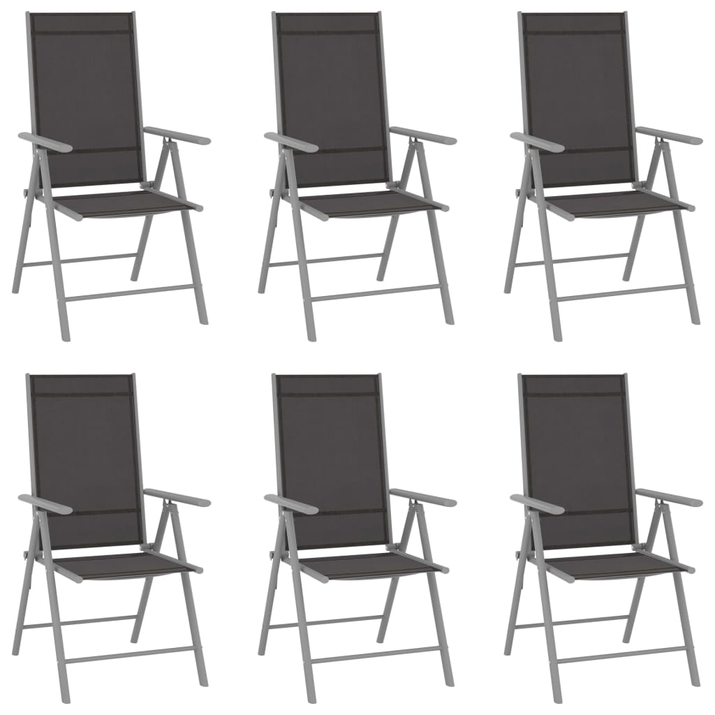Folding Garden Chairs 6 Pcs Textilene