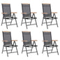 Folding Garden Chairs 6 Pcs Textilene Black