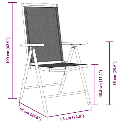 Folding Garden Chairs 6 Pcs Textilene Black