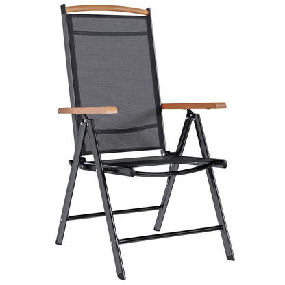 Folding Garden Chairs 6 Pcs Textilene Black