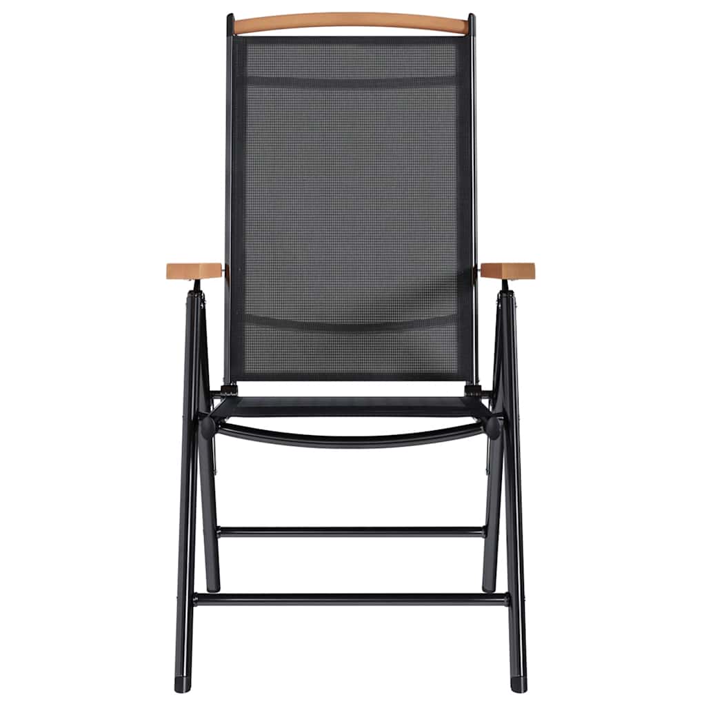Folding Garden Chairs 6 Pcs Textilene Black