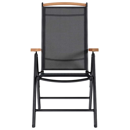 Folding Garden Chairs 6 Pcs Textilene Black