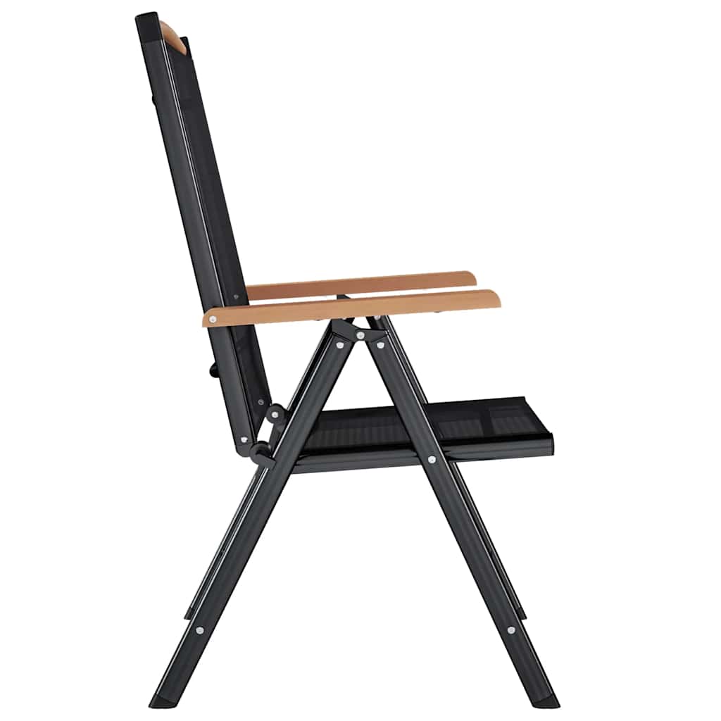 Folding Garden Chairs 6 Pcs Textilene Black