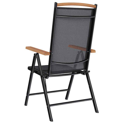 Folding Garden Chairs 6 Pcs Textilene Black