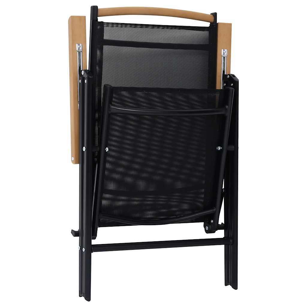 Folding Garden Chairs 6 Pcs Textilene Black