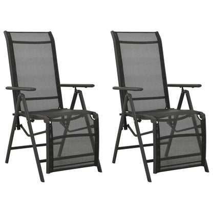 Reclining Garden Chairs 2Pcs Textilene And Aluminium