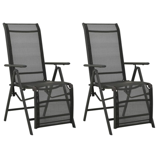 Reclining Garden Chairs 2Pcs Textilene And Aluminium
