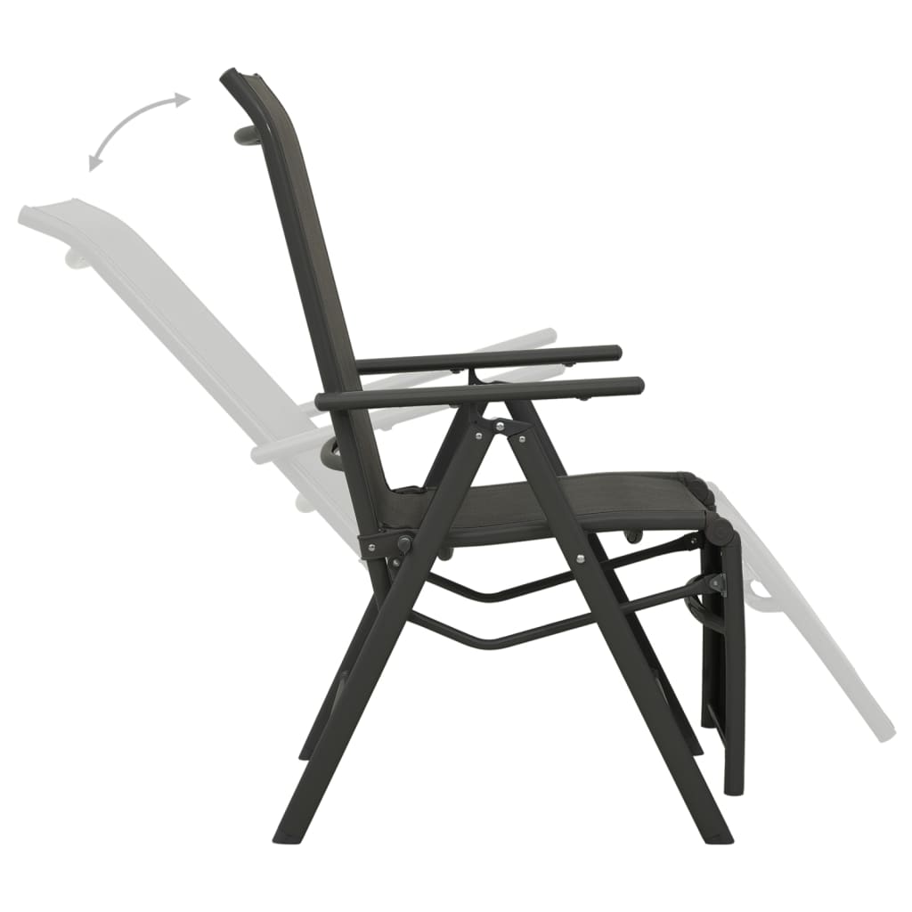 Reclining Garden Chairs 2Pcs Textilene And Aluminium