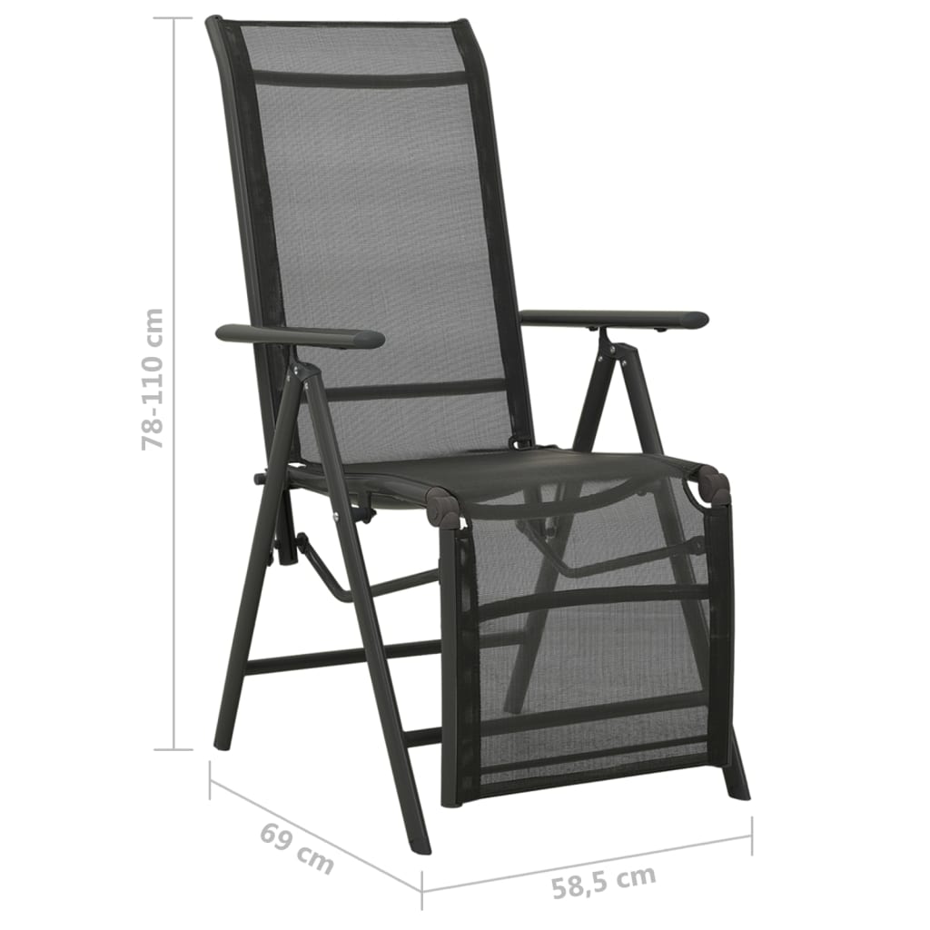 Reclining Garden Chairs 2Pcs Textilene And Aluminium