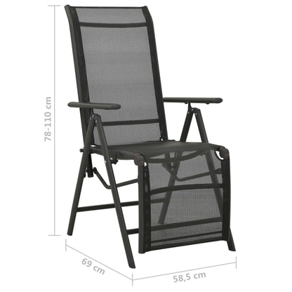 Reclining Garden Chairs 2Pcs Textilene And Aluminium