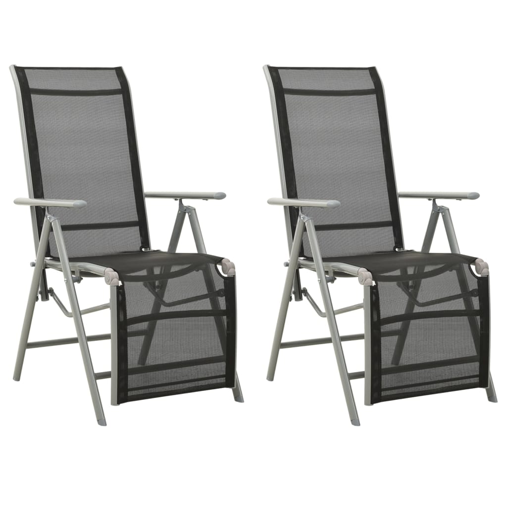 Reclining Garden Chairs 2Pcs Textilene And Aluminium