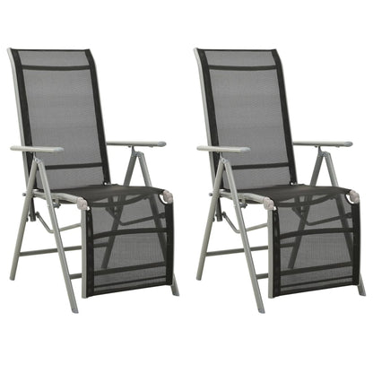 Reclining Garden Chairs 2Pcs Textilene And Aluminium