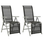Reclining Garden Chairs 2Pcs Textilene And Aluminium