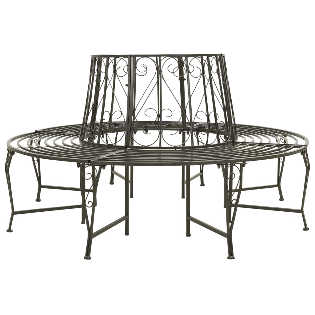 Garden Half Round Tree Bench 160 Cm Steel