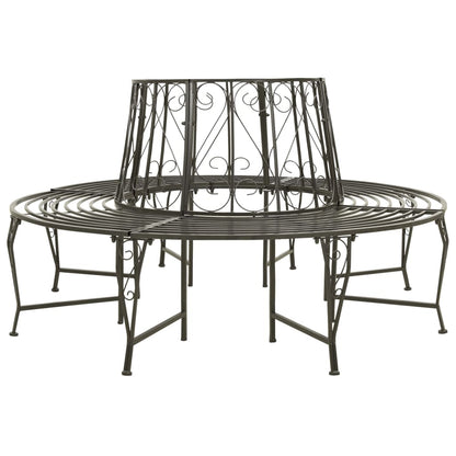 Garden Half Round Tree Bench 160 Cm Steel