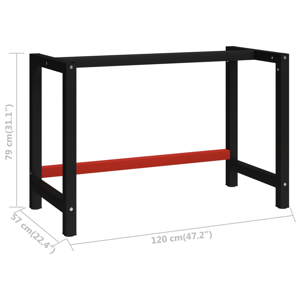Work Bench Frame Metal Black And Red